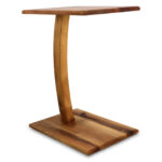 Ceviz Doğal Ahşap Tekerlekli Yan Sehpa