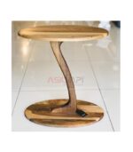 Ceviz Doğal Ahşap Yan Kuğu Sehpa - Görsel 2