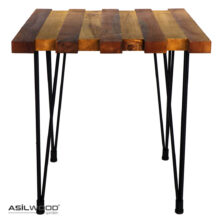 Siyah Metal Ayaklı Ceviz & Mazel Yemek Masası