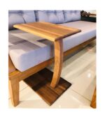 Ceviz Doğal Ahşap Tekerlekli Yan Sehpa - Görsel 2