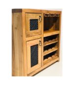 Kadeh Organizerli 12 Şişelik Doğal Ceviz Şaraplık - Görsel 3