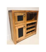 Kadeh Organizerli 12 Şişelik Doğal Ceviz Şaraplık - Görsel 2