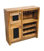 Kadeh Organizerli 12 Şişelik Doğal Ceviz Şaraplık