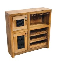 Kadeh Organizerli 12 Şişelik Doğal Ceviz Şaraplık