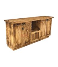 Yakma Eskitme İşlemli Otantik Ladin Doğal Ahşap Konsol