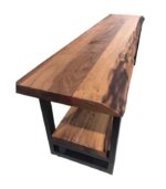 Siyah Metal Profilli Rustik Stil Doğal Ahşap Ceviz TV Ünitesi - Görsel 2