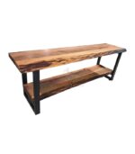 Siyah Metal Profilli Rustik Stil Doğal Ahşap Ceviz TV Ünitesi - Görsel 4