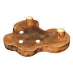 Ceviz Doğal Ahşap Kütük Mumluk