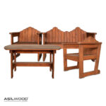 Ladin Doğal Ahşap Bahçe Oturma Grubu