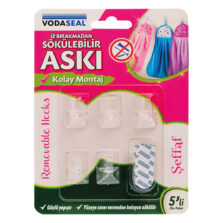 Vodaseal İz Bırakmaz Beşli Şeffaf Askı