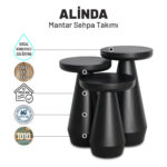 Alinda 1010 Mantar Sehpa Takımı