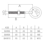Beşel BA908 M8 Halkalı Cıvata