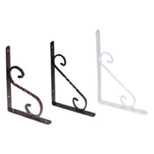 Beşel Beyaz Siyah Bakır Renk Ferforje Raf Altı