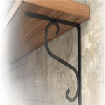 Beşel Beyaz Siyah Bakır Renk Ferforje Raf Altı