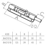 Beşel Delikli Demir Doğrama Sürgü