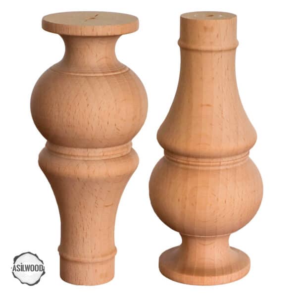 CNC Torna Ahşap Ayak 7x7x14 cm Boyasız-Boyanabilir Mobilya Ayağı (AWC.102.7.14)