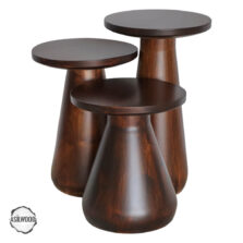 Aspendos 4001 Doğal Ahşap Mantar Sehpa Takımı