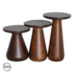 Aspendos 4001 Doğal Ahşap Mantar Sehpa Takımı