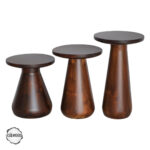 Aspendos 4001 Doğal Ahşap Mantar Sehpa Takımı