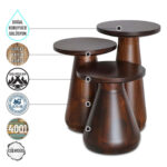 Aspendos 4001 Doğal Ahşap Mantar Sehpa Takımı