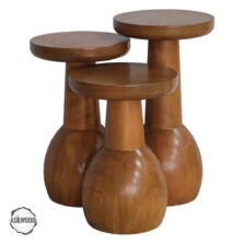 Lidya 1008 Doğal Ahşap Mantar Sehpa Takımı