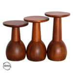 Lidya 1011 Doğal Ahşap Mantar Sehpa Takımı