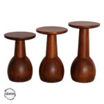 Lidya 1011 Doğal Ahşap Mantar Sehpa Takımı