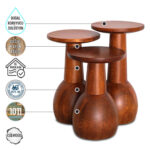 Lidya 1011 Doğal Ahşap Mantar Sehpa Takımı