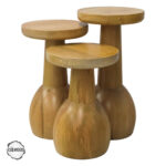 Lidya 3000 Doğal Ahşap Mantar Sehpa Takımı