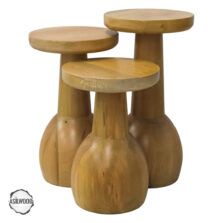 Lidya 3000 Doğal Ahşap Mantar Sehpa Takımı