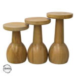 Lidya 3000 Doğal Ahşap Mantar Sehpa Takımı