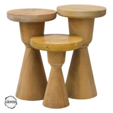 Milet 3000 Doğal Ahşap Mantar Sehpa Takımı