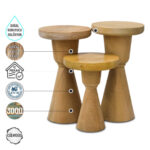 Milet 3000 Doğal Ahşap Mantar Sehpa Takımı