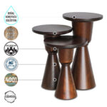 Milet 4001 Doğal Ahşap Mantar Sehpa Takımı