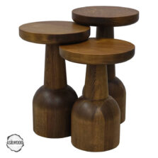 Patara 1002 Doğal Ahşap Mantar Sehpa Takımı