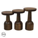 Patara 1002 Doğal Ahşap Mantar Sehpa Takımı