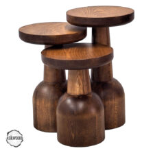 Patara 1008 Doğal Ahşap Mantar Sehpa Takımı