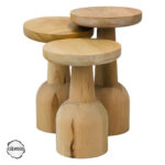 Patara 3000 Doğal Ahşap Mantar Sehpa Takımı