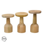 Patara 3000 Doğal Ahşap Mantar Sehpa Takımı