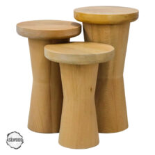 Perge 3000 Doğal Ahşap Mantar Sehpa Takımı