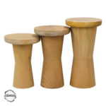 Perge 3000 Doğal Ahşap Mantar Sehpa Takımı