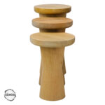 Perge 3000 Doğal Ahşap Mantar Sehpa Takımı