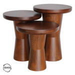 Perge 4000 Doğal Ahşap Mantar Sehpa Takımı