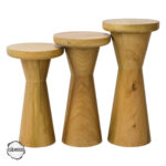 Priene 3000 Doğal Ahşap Mantar Sehpa Takımı