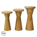 Priene 3000 Doğal Ahşap Mantar Sehpa Takımı