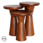 Priene 4000 Doğal Ahşap Mantar Sehpa Takımı