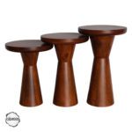 Priene 4000 Doğal Ahşap Mantar Sehpa Takımı