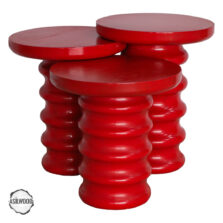 Zeugma 1004 Doğal Ahşap Mantar Sehpa Takımı