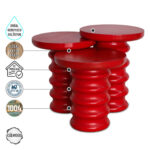 Zeugma 1004 Doğal Ahşap Mantar Sehpa Takımı