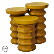 Zeugma 1006 Doğal Ahşap Mantar Sehpa Takımı